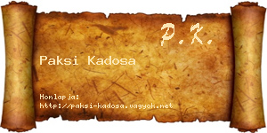 Paksi Kadosa névjegykártya